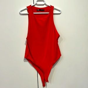 Zara red (bright orange) bodysuit